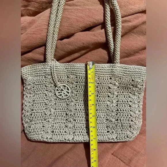 The Sak Tan Crochet Tote with Logo Charm - Picture 6 of 7